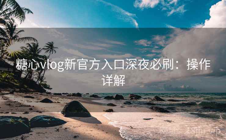 糖心vlog新官方入口深夜必刷：操作详解