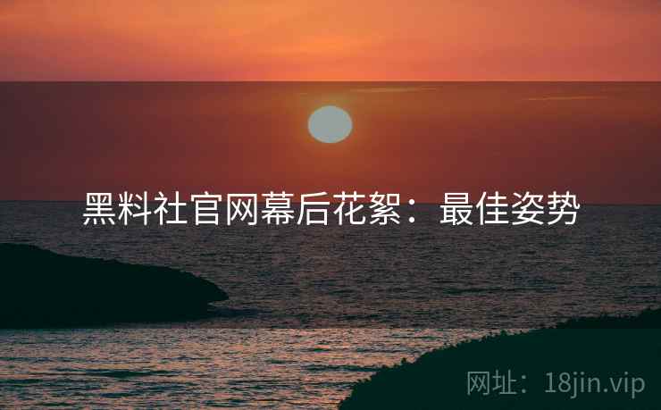 黑料社官网幕后花絮：最佳姿势